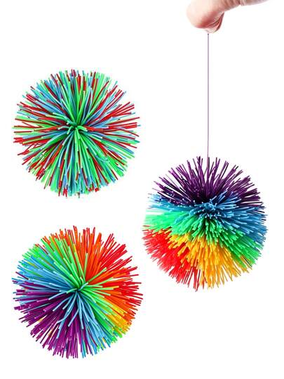 6/12 件猴子弹力球、感官减压球、柔软彩虹橡胶绒球、耐用的多色派对礼品、有趣的室内外游戏、宠物玩具 - 非常适合生日礼物、课堂奖励奖品、课间游戏、派对礼品、礼品袋填充物、嘉年华奖品