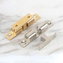 1 Set Door Lock Door Touch Latch Cabinets Interlock Switch Chassis Cabinet Spring Ball Locker Adjustable Brass Door Buckle - Silver - View 2
