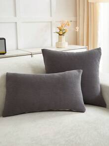 1 peça capa de almofada elástica jacquard fronha simples cor sólida almofadas de lã conjunto de proteção de fronha de sofá sala de estar quarto estudo conjunto de fronhas ao ar livre almofadas decorativas para quarto - Cinza escuro - Ver 1