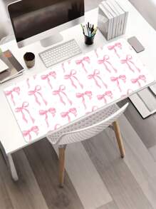 Queen Pink Bow Mouse Pad Kawaii Mouse Pad Academic Fashion Computer Desk Pad Is Suitable For Laptop Non-Slip Rubber Base Pad Office Accessories Decorative Edge Lock Edge Desk Pad
