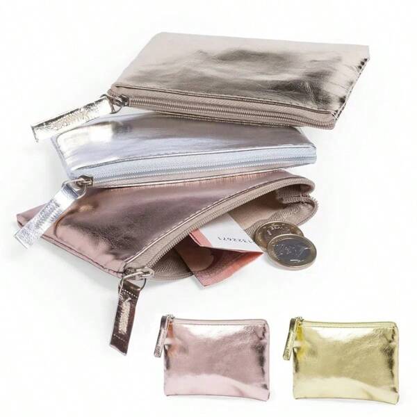 Mini PU Leather Wallet Coin Purse Key Bag Key Holder Pocket Storage Bag Transparent Zipper Waterproof Portable Thin Coin Pouch For Women Wallet Mini Wallet Purse Wallet Coin Wallet Wallet
