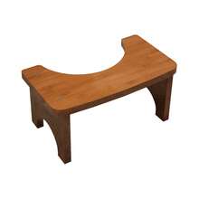 蹲便器凳，坚固的竹制浴室蹲便器凳，成人便携式马桶便盆凳，带圆角的马桶凳，家居浴室装饰，秋季装饰，浴室配件，浴室收纳