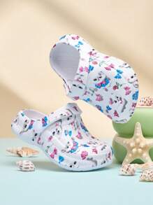 Sandali infradito per bambini di colore unito adatti per tutte le stagioni, impermeabili e antiscivolo in EVA, casual ed eleganti, con suola spessa e morbida, adatti per spiaggia e sport