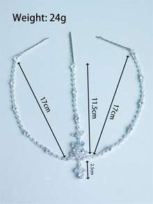 Czeski łańcuszek z wisiorkiem w kształcie kropli wody, lśniący dodatek do damskich sukienek formalnych, łańcuszek do włosów w stylu college'u, biżuteria do włosów, ozdoby do włosów, biżuteria ślubna, stroje festiwalowe, akcesoria rave, akcesoria do włosów, przyszła panna młoda - Srebro - Zobacz 6