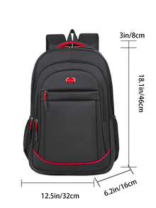 Men's Multi-Functional Backpack, Laptop Backpack, Student Backpack, Bookbag, Black Backpack, Waterproof Large Capacity Super-Sized Carry-On Backpack, Travel Hiking Backpack, Large Backpack, Summer Bag, Essential For Vacation, Essential For Travel, Essential For Men - Red - View 3