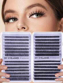 560pcs False Eyelash Clusters, 30D/40D/60D/80D Options, DIY Eyelash Extension, Faux Mink Lashes - Premium D-Curl Fluffy Natural Lash Clusters, Suitable For DIY Eyelash Extension - Reusable, Lightweight And Easy To Apply - DD - View 1
