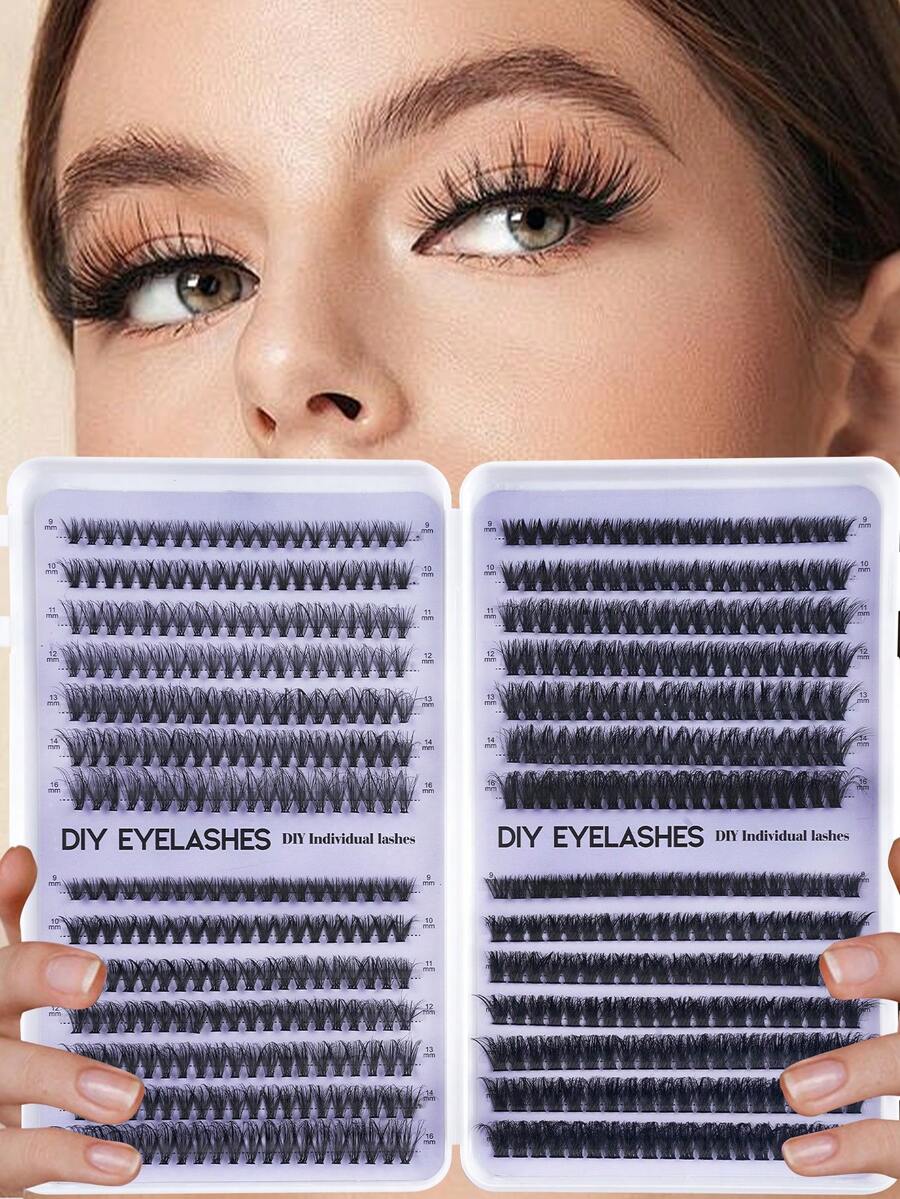 560pcs False Eyelash Clusters, 30D/40D/60D/80D Options, DIY Eyelash Extension, Faux Mink Lashes - Premium D-Curl Fluffy Natural Lash Clusters, Suitable For DIY Eyelash Extension - Reusable, Lightweight And Easy To Apply - DD - View 1