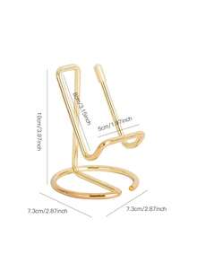 1pc Stainless Steel Desktop Phone Holder, Modern Solid Color Mobile Phone Rack For Home - Multicolor - View 3