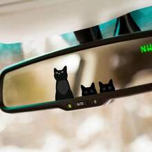 3 件/套可爱猫咪汽车后视镜贴纸 - 窥视猫咪设计，非常适合后视镜和侧视镜、女士和女孩汽车配件、笔记本电脑硬壳、笔记本电脑贴纸 - 均碼 - 查看 2