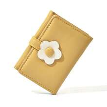Cartoon Fresh Tri-Fold Wallet, Simple Short Sweet Purse, Cute Little Daisy, Student Wallet, Suitable For Holiday Gift
