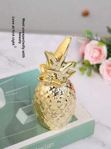 Modern Minimalist Gold Plated Ceramic Pineapple Decor, Creative Home Accent Piece For Living Room, Coffee Shop, Wine Cabinet, Graduation/Birthday Gift