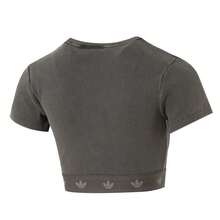 Adidas Originals RIB SS TOP 三葉草女裝 運動服跑步健身訓練服舒適短袖T卹 JD0041 - 棕灰色 - 查看 6