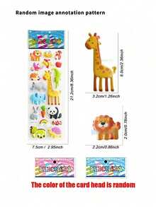 10/30/50pcs 3D Animal Wall Stickers Convex And Concave Stickers Cartoon Animal Transportation Bubble Stickers Boy Girl Children Cute Cartoon Reward Stickers Children Three-Dimensional Stickers