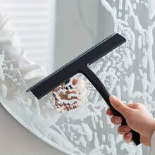 淋浴刮刀、玻璃刮刀、淋浴玻璃清洁刀、浴室镜子刮刀、玻璃清洁剂 重返校园 - 黑色 - 查看 3