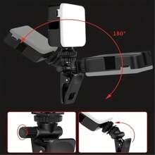 Un dispositivo de iluminación portátil con clip para teléfonos, portátiles y tabletas - Brillo ajustable para videoconferencias, transmisión en vivo, llamadas de Zoom, maquillaje y fotografía - Diseño compacto y elegante en negro con rotación de 180°, fabricado en material PP duradero