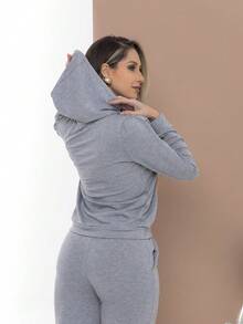 Casual Sweatshirt Set Of Blouse And Pants C3111 - 灰色 - View 6