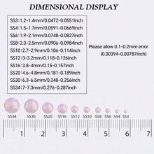 Serie ópalo redondo de cristal para aplicar con pegamento - piedras preciosas brillantes de 1,5-6,5 mm (0,059-0,256") para ropa, zapatos, bolsos, manualidades, bodas, Pascua, decoración del hogar - 1440/288 piezas (blanco/rosa pálido/azul/menta/colores surtidos)