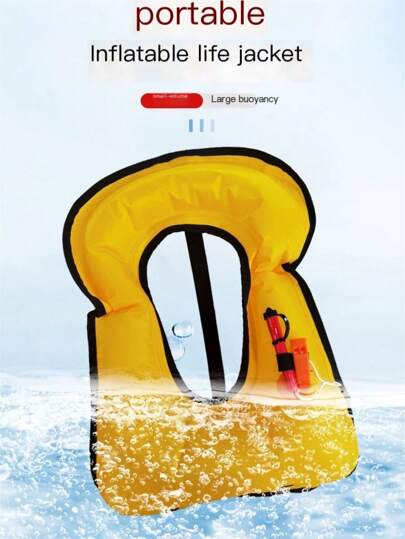 Portable Adult Life Jacket, Professional High Buoyancy Vest, Suitable For Swimming, Fishing, Vehicles, Foldable, Inflatable, Beach Essentials, Beach Accessories, Pool Float