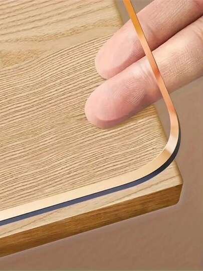 1pc 1.5mm Thick Minimalist Furniture Surface Protection Crystal Mat, PVC Transparent Material Rectangular & Square Rolled, Suitable For Coffee Table, Bedside, Cabinet, Dining Table, Computer Desk, Office Desk And Various Furniture Surfaces. Protective Tablecloth For Daily Use Year Round