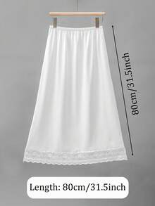 3 Pieces/2 Pieces Solid Color Length 35.4 Inches/31.5 Inches/27.6 Inches/23.6 Inches Multi Color Multi Specification Medium Long Lace Lace Lace Design Anti Glare Soft Anti-Static Inner Lining Half Waist Skirt Underskirt A-Line Hip Wrap Skirt, Suitable For Wearing In Spring, Summer And Autumn, Can Be Paired With Long Skirt To Prevent Glare. - Multicolor - View 18
