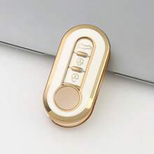 1pc Car Key Fob Cover, Soft TPU Car Key Holder/Case Shell For Fiat 500 Key Cover For Boyue For Bravo For Iveco For Olsen Car Key Remote Case Anti Fall, Dust-Proof, Exquisite High-End Keybag Suitable For Women - Single Pack - View 4