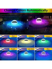 1 件太阳能条形投影水浮灯，RGB 变色 LED 灯，泳池浮灯 LED 庭院装饰灯太阳能灯魔球灯，适用于浴室、游泳池、池塘、喷泉、浴室玩具、花园草坪装饰，可用于悬挂在树上 - 彩色 - 查看 5