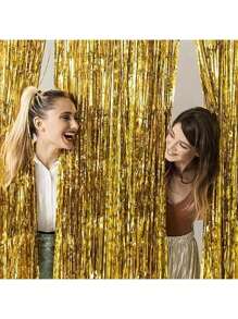2 pièces Décoration pour fête d'anniversaire, gland à paillettes dorées ondulées, convient pour les festivals, les fêtes, les décorations, les arrière-plans photo, les décorations de fête, les fournitures de fête