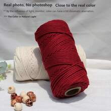 Hilo De Algodón Natural Para Macramé, 4mm X 100m, Cuerda - Burdeos - Ver 6