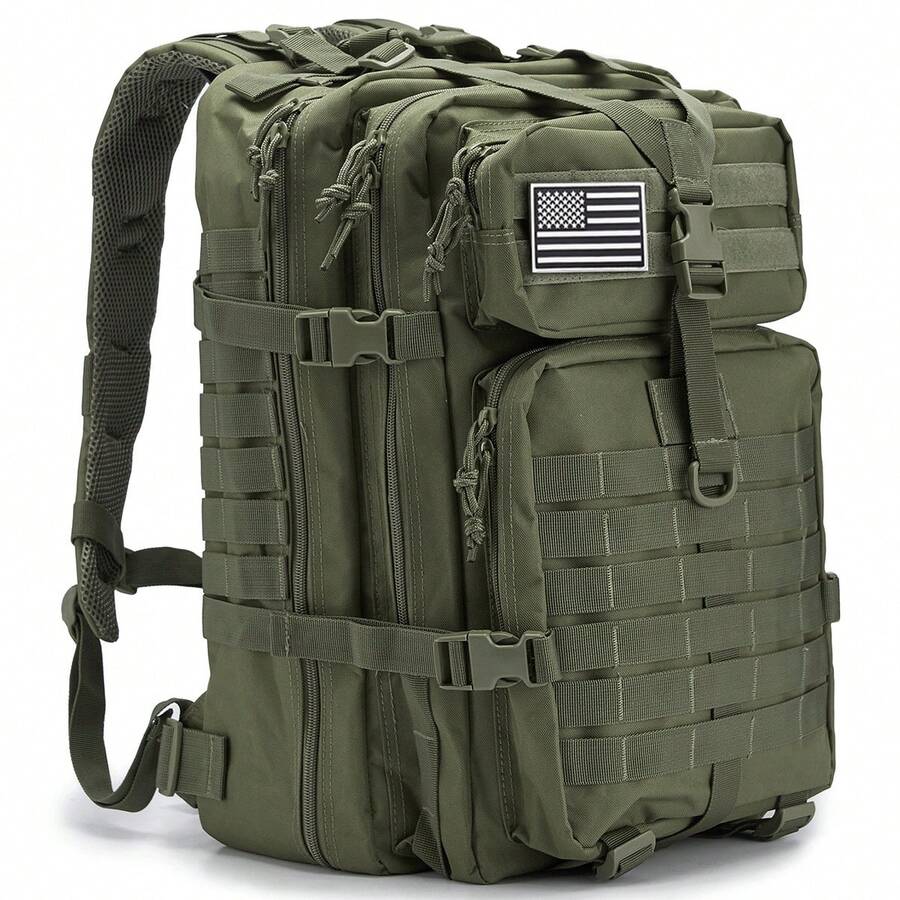 50L Large Tactical Backpack For Men | Outdoor MOLLE 3-Day Survival Backpack | Camping Gear Backpack | Hiking Backpack - Army Green - View 1