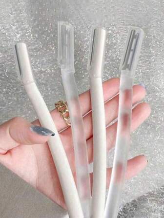 4 件套眉毛修剪器套装，便携式简易女士眉毛修剪器，美容工具套装，适合初学者、男士和女士，微型防护剃须刀和成人剃须刀工具，适合夏季旅行、家庭使用和发型设计