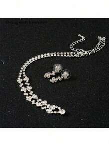 Conjunto Feminino De Colar Com Pingente De Liga E Brincos Para Casamento E Noiva, Conjunto De Joias Vintage 2 Em 1