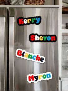 1pc Customized Colorful Text Acrylic Refrigerator Decoration Magnet, Wedding, Valentine's Day, Anniversary Gift, School Locker Decor Customized Fridge Magnet