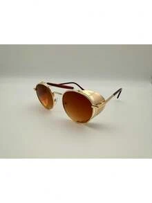 Unisex Steampunk/Punk Round Metal Vintage - 棕色漸變 - 查看 1