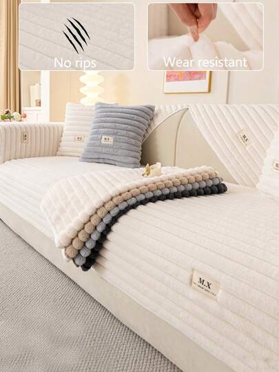 1pc All-Season Thickened Sofa Cushion, Non-Slip Sofa Cover In Design, Dust-Proof & Easy To Clean, Machine Washable, Fade Resistant, Suitable For Bedroom, Office, Living Room, L-Shaped Sofa, 1/2/3/4 Seats
