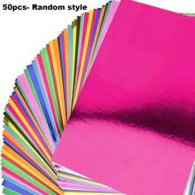 50 piezas/30 piezas/20 piezas Cartulina metálica de textura de colores A4/A5, cartulina reflectante de color mixto, peso de 150g, adecuada para hacer tarjetas de felicitación, álbumes de recortes, manualidades DIY, origami DIY, pintura, corte, útiles escolares, regreso a la escuela