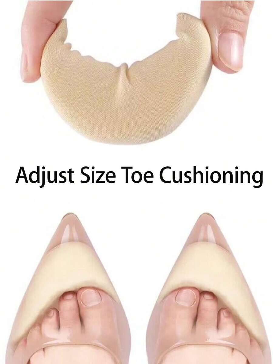 2Pcs, Women's Toe Stuffer Half Sponge Shoe Insole Filler Pad For High Heels, Shoe Size Reducer Insert Half Pad Cushion For Women's High Heels, Soft Anti-Slip Forefoot Inserts, Pain Relief - Multicolor - View 1
