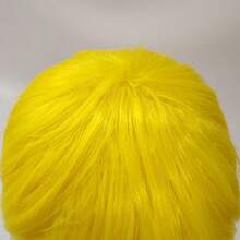 Anime Halloween Wig Yellow For Cosplay Party, Synthetic Layered Short Hair Wigs With Bangs - Yellow - View 6