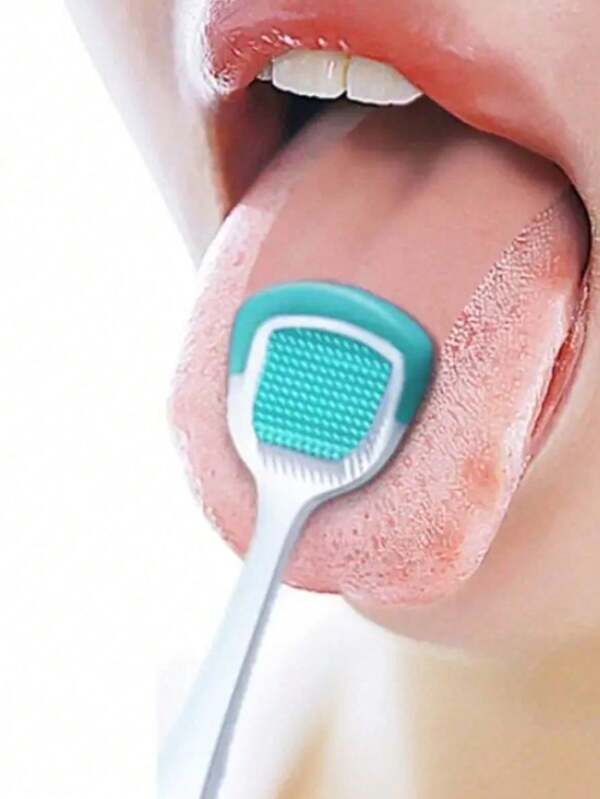 1 pièce Grattoir de langue multifonctionnel, nettoyeur de langue à double face en silicone, brosse à dents à poils doux, réduit les mauvaises odeurs buccales, grattoir de langue pour adultes, outil de nettoyage de la langue pour l'hygiène buccale, décoration de salle de bain, décoration d'automne, rentrée scolaire