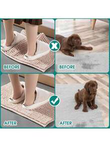 4pcs/8pcsRug Pad Gripper, Double Sided Non-Slip Rug Pads Rug Tape Stickers Washable Area Rug Pad Carpet Tape Corner Side Gripper For Hardwood Floors And Tile