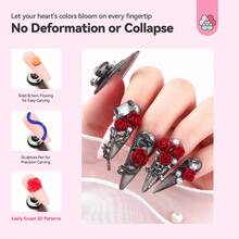 SAVILAND 3D Nail Gel Set: 12 Colors Non-Sticky Soak Off 3D Sculpting Gel For Nail Art Painting Drawing Hand Carving Molding With Sculpture Pen For 3D Nail Art Design - 彩色 - 查看 6