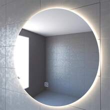 Glass Round Bathroom Mirror With LED Lights Wall Mounted 3 Colours Dimmable IP54 Waterproof Touch Switch - 60*60cm - View 6