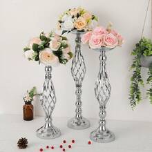 2 piezas Centros de mesa elegantes de metal para bodas: Candelabro giratorio y jarrón para decoración de recepción, decoración del hogar, decoración festiva, Navidad, Eid al-Fitr, regalo