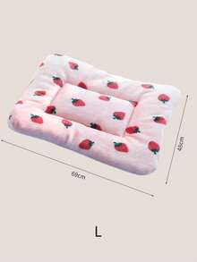 1 alfombrilla de cama para mascotas de doble cara con forma de fresa con cálido forro de felpa, adecuada para gatos y perros pequeños y medianos, para uso en las cuatro estaciones - Multicolor - Ver 8
