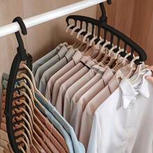4 Pcs 11 Holes Multi-Functional Swivel Non-Tracking Clothes Hanger - Space-Saving Multi-Hook Design For Neat Closet Organization, Durable And Lightweight For Home Or Travel Use, Multi-Functional Non-Tracking Clothes Hanger