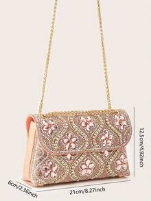 Shiny,Glitter Bling Glamorous,Elegant,Exquisite,Quiet Luxury Evening Bag For Party,Wedding, Prom, Dinner/Banquet, Matching With Wedding Dresses,Formal Dresses, Prom Dresses, Birthday Dresses - Champagne - View 8