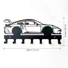 HELLOYOUNG MUYUSEN 1 pieza Llavero de metal con forma de coche de carreras - Llaves del hogar, accesorios pequeños, estante de almacenamiento montado en la pared, decoración de pared, adecuado para decoración del hogar y festiva, adecuado para decoración del hogar moderna - Multicolor - Ver 5