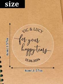 30-240 Etiquetas personalizadas con nombre/fecha para recuerdos de boda, pegatinas transparentes personalizadas para boda - Estilo A - Ver 2