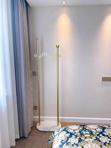 Clothes Hanger Rack, Indoor Home Entryway Bedroom Living Room Lobby Studio Use, Marble & Metal Material, Minimalist Design - Gold - View 6