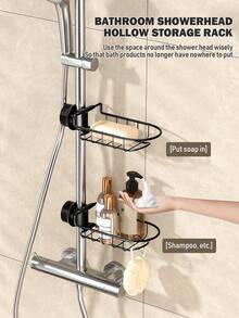 Kệ đựng đồ dùng tắm có thể điều chỉnh độ cao, lắp đặt được trên thanh treo rèm tắm, dùng để đựng sữa tắm, dầu gội và xà phòng. - Nhiều màu - Xem 6