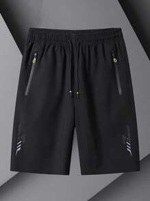 Nouveaux shorts légers d'été pour hommes, stretch 4 sens, coupe ample avec une entrejambe de 5 pouces, shorts de sport pour hommes, shorts de plage, shorts de fitness, shorts de course avec poches, fermeture éclair, imprimé réfléchissant, couleur unie